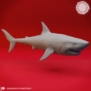 Shark - 32mm/54mm Scale Miniature for Table Top RPGs ( D&D, DnD, Pathfinder, Frostgrave, ) | Yasashii Kyojin Studio
