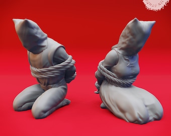 Hostages - 32mm/54mm Scale NPC Miniatures for Table Top RPGs ( D&D, DnD, Pathfinder, Frostgrave) | Yasashii Kyojin Studio