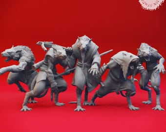 Wererat - 32mm/54mm Scale Miniature for Table Top RPGs ( D&D, DnD, Pathfinder, Frostgrave) | Yasashii Kyojin Studio