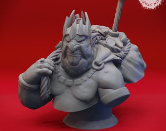 Goblin King Grinkle Bust - For display purposes and hobby/painting enthusiasts ( D&D, DnD, Pathfinder, Frostgrave) | Yasashii Kyojin Studio