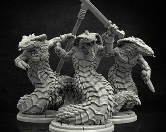 Serpent People (Cult of The Ancient Serpent Collection) - 32mm Scale Miniatures for Lovecraftian RPGs | Adaevy Creations