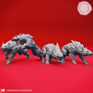 Hell Hound - 32mm/54mm Scale Miniature for Table Top RPGs and Wargaming ( D&D, DnD, Pathfinder, Frostgrave) | Yasashii Kyojin Studio