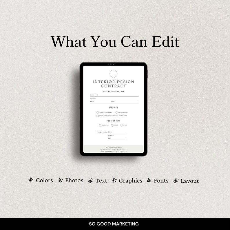 Interior Design Project Contract, Simple Work Contract, Interior Design ...