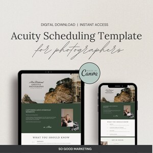 Modello Photographer Acuity, Sito Acuity personalizzato, Banner del sito Web Photography Acuity, Modello modificabile del sito di prenotazione fai da te - Neutro moderno