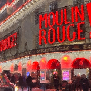 Moulin Rouge print, West End, theater, musical, foto, Londen