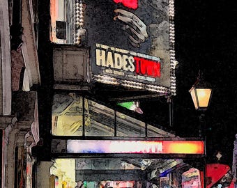 Hadestown-print, West End, theater, musical, foto, Londen