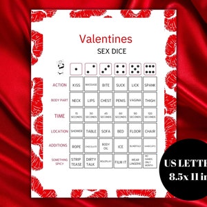 Juego del Día de San Valentín - Dados sucios, Juego para adultos imprimible, Juego para adultos, Actividad de San Valentín solo para adultos, XRADO, Sexy, Juego de dados pervertidos imagen 2