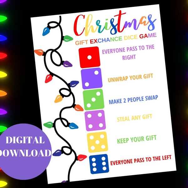 Dirty Santa Dice Game Printable - Etsy