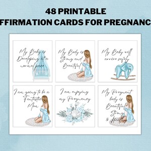 48 imprimables d'affirmation positive, cartes pour la naissance de la loi de l'attraction, kit de manifestation, BOY MOM Pregnancy Affirmations Printables, DIGITAL