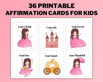 Affirmation Cards For Kids Printable, Children&#39;s Positive Affirmation Cards, Motivational Cards, Kids Positivity Cards, Daily Affirmation