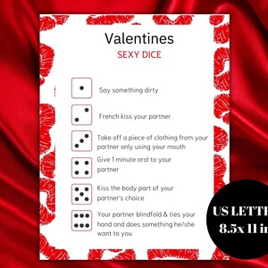 Juego del Día de San Valentín - Dados sucios, Juego para adultos imprimible, Juego para adultos, Actividad de San Valentín solo para adultos, XRADO, Sexy, Juego de dados pervertidos imagen 4