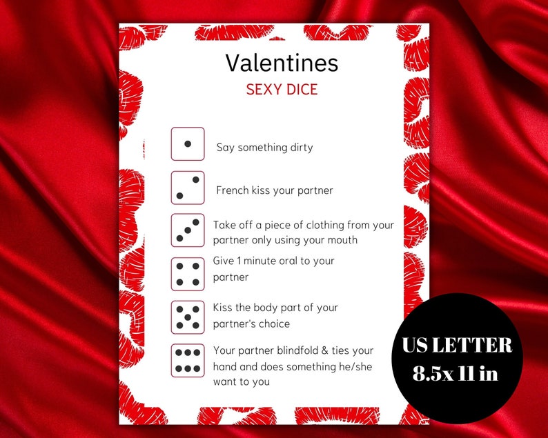 Juego del Día de San Valentín - Dados sucios, Juego para adultos imprimible, Juego para adultos, Actividad de San Valentín solo para adultos, XRADO, Sexy, Juego de dados pervertidos imagen 4