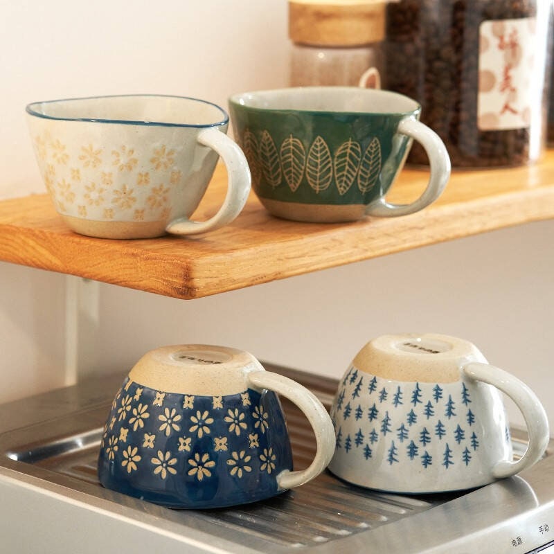 Kawaii Ceramic Mug Cute Coffee Cup Milk Tea Water Cups Creative Pinch Belly  Cup Mug Gift Porcelain Drinking coffee Mugs