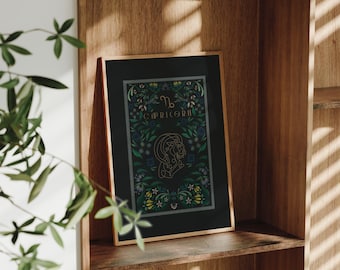 Capricorn Folk Art Print: Zodiac Astrology Poster (Digital Download)
