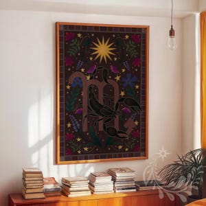 Scorpio Zodiac Art Print – Celestial Folk Series | Astrology Wall Decor | Scorpio Digital Download
