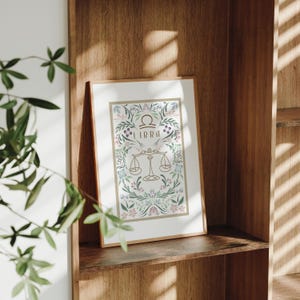 Libra Folk Art Print: Whimsical Zodiac Astrology (Digital Download)