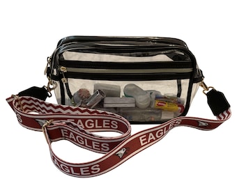 North Carolina Central Eagles Clear Stadium Purse & Crossbody Strap Combo | NCCU Clear Bag | HBCU Game Day Bag | Stadium Approved