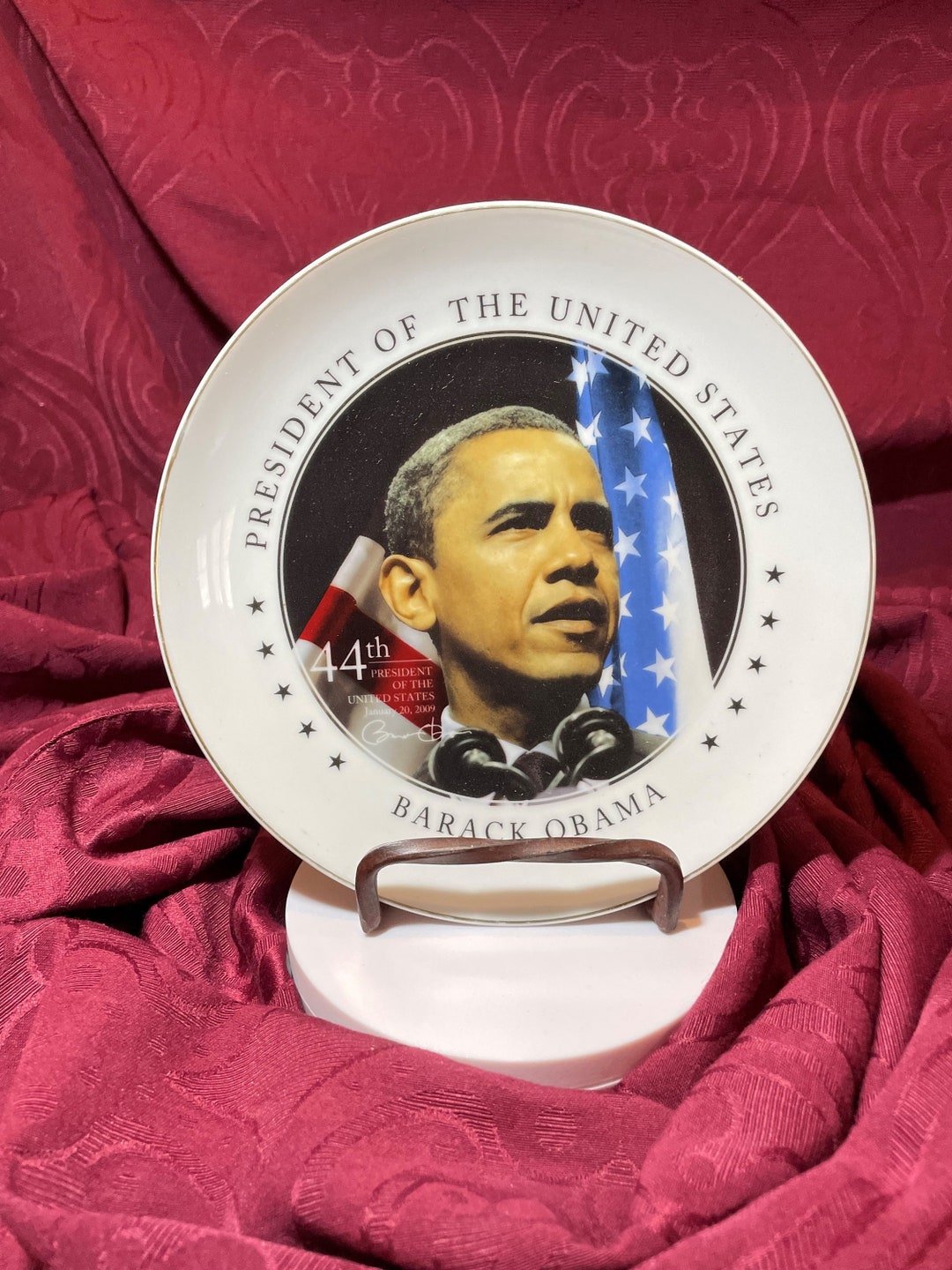 記念グッズ Historic Victory Collectable Plate obama American Historic Society Barack Obama 