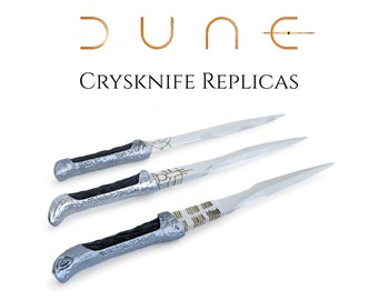 Dune Crysknife Prop Replica with Stand | Arrakis Fremen Paul Atreides 3D Printed Knife Toy