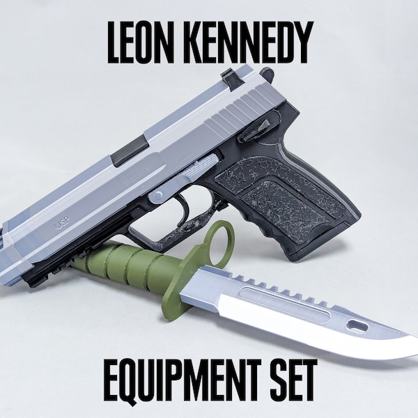 Leon Kennedy Resident Evil Gear Kit / SG-09R Silver Ghost y cuchillo de combate de bayoneta M9