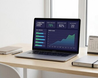 12 Week Year Planner Google Sheets | Goal Setting Productivity Tracker (Digital Download)