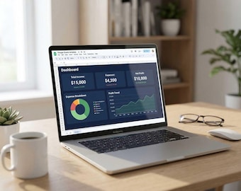 Plantilla de Hojas de Cálculo de Google para Panel Financiero de Autónomos / Seguimiento de Impuestos 1099 / Ingresos y Gastos / Contabilidad para Autónomos