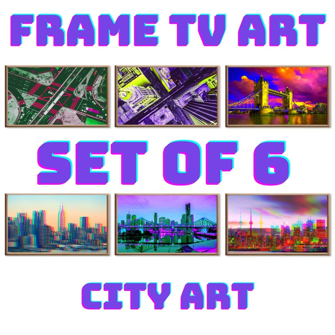 Frame TV Art Set of 6 Digital Designs of Different Countries & Traffic