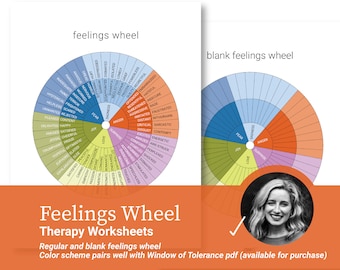Feelings Wheel(s) - 1 regular, 1 fill in the blank - Digital Download