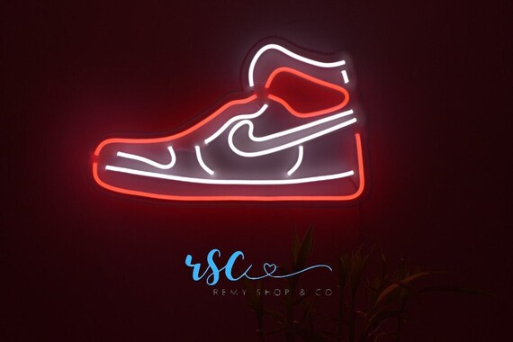 AJ1 LED Neon Sneaker Wall Sign Decor Water Resistant Light 