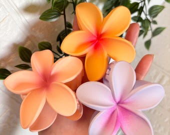 Hibiscus Flower Hair Claw Clip| Large Flower Hair Accessories| Matte Neutral Color Claw Clip| Perfect Gift| Party Favor Ideas