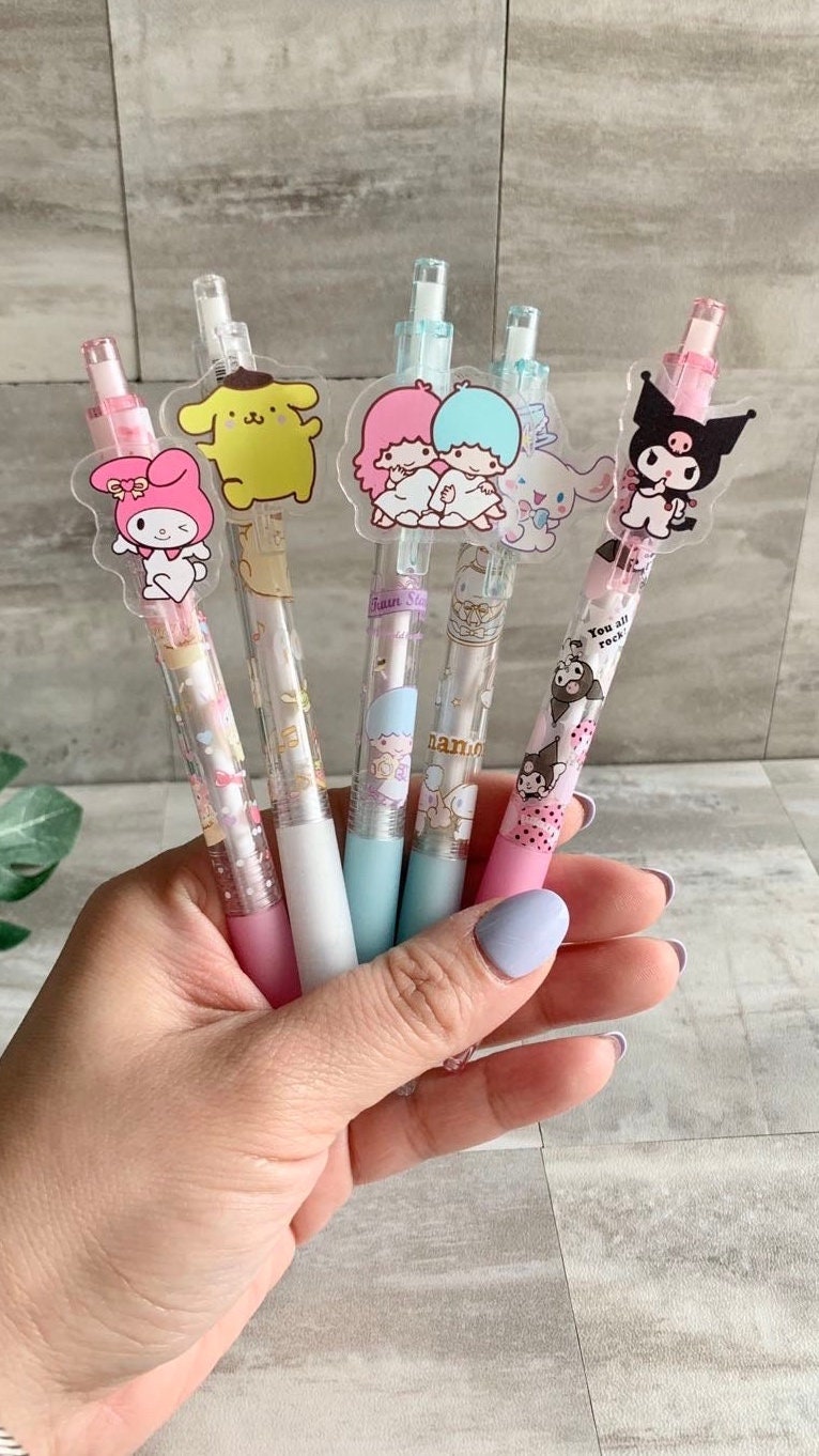Sanrio Pen, Sanrio Character Pen, Kawaii Pen, Stationery Sticker, Birthday Gift For Her, Hello Kitty, Gel Pen, Gel Pen Set, Gel Pens Black