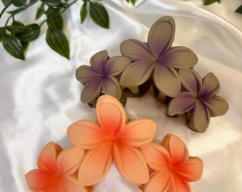 Hibiscus Flower Hair Claw Clip| Large Flower Hair Accessories| Matte Neutral Color Claw Clip| Perfect Gift| Party Favor Ideas