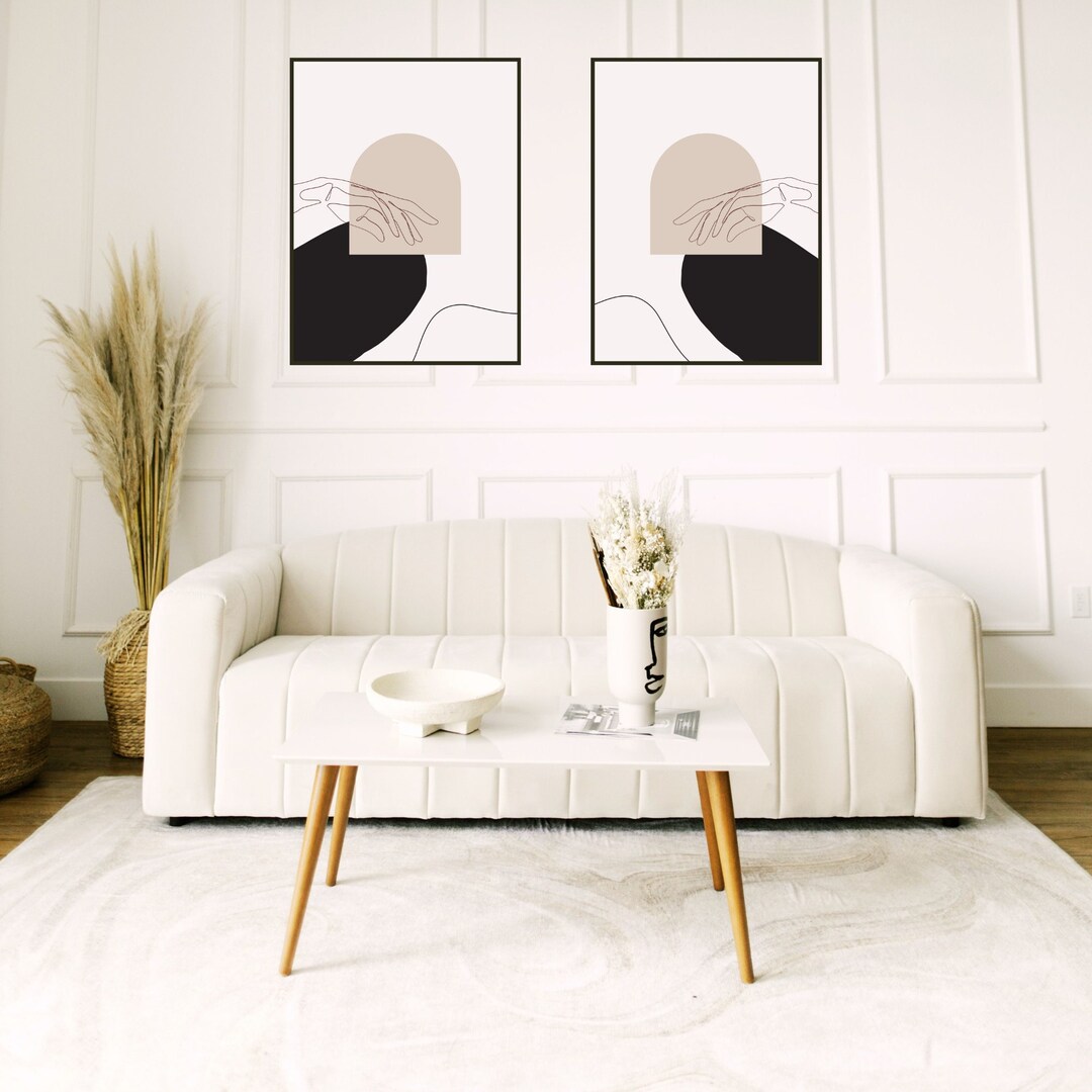 Abstract Line Art Set Wall Art Matching Art Set Wall Art Etsy