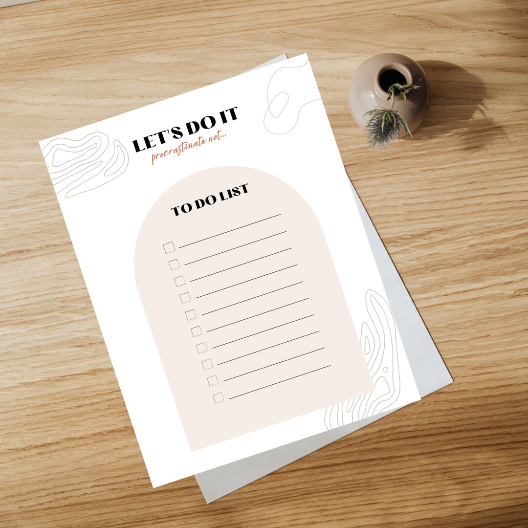 Simple to Do List Printable, to Do List Template , Digital Download PDF ...