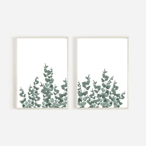 Eucalyptus Print Set, Watercolor Eucalyptus Leaves, Botanical Instant Download, Printable Nursery Decor, Downloadable Prints, Botanical Art