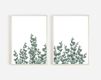 Watercolor Eucalyptus Print Set, Botanical Nursery Decor (Digital Download)