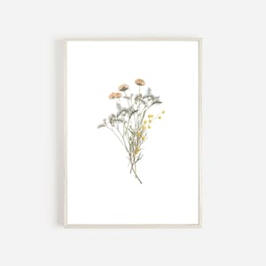 Botanical Wildflower Art Print, Floral Wall Art, Printable Download, Floral Home Decor, Instant Download