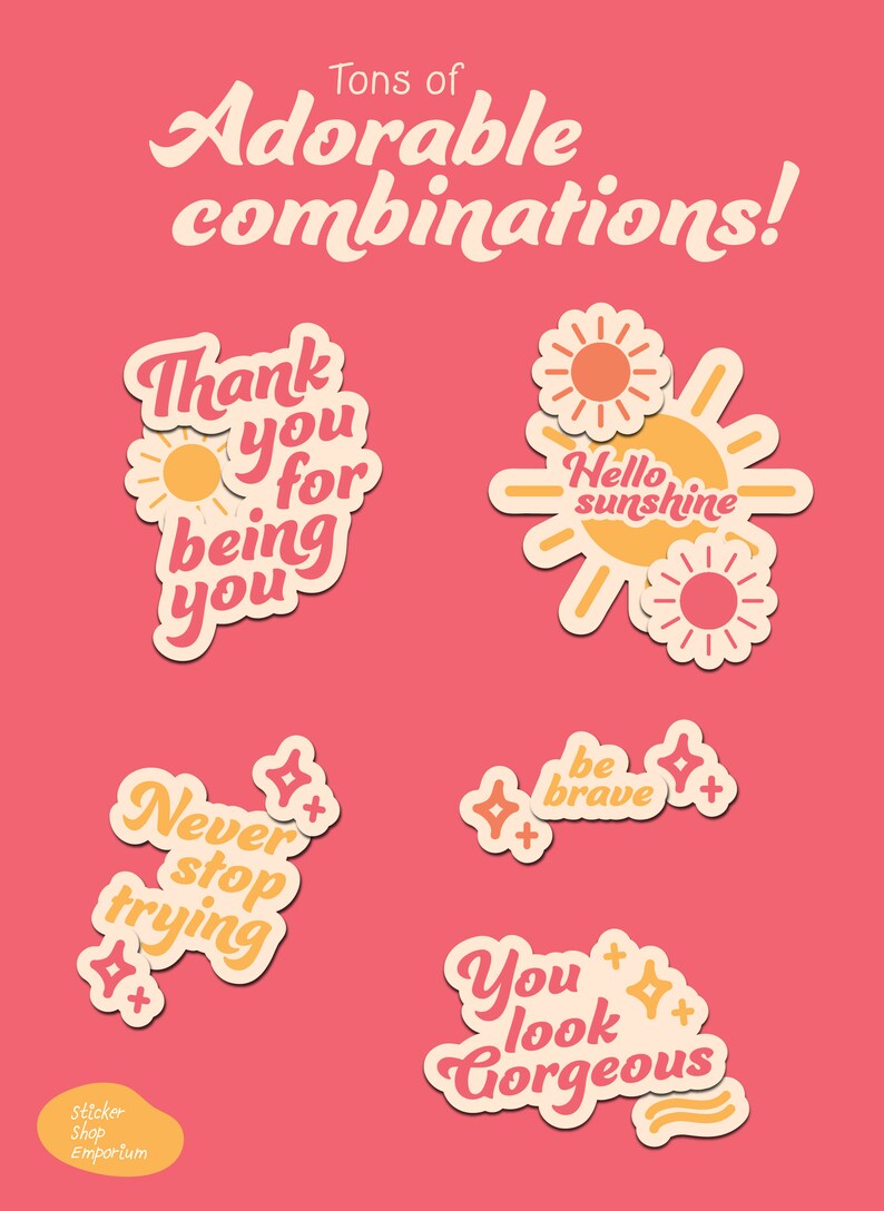 Cute Printable Phone Case Sticker Pack Small Stickers for Phone Case