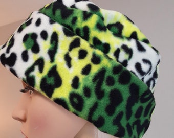 Warm and cozy fleece hat, Fleece cut on the stretch so fits most, Winter hat to keep you warm, Folds up so extra warm on ears