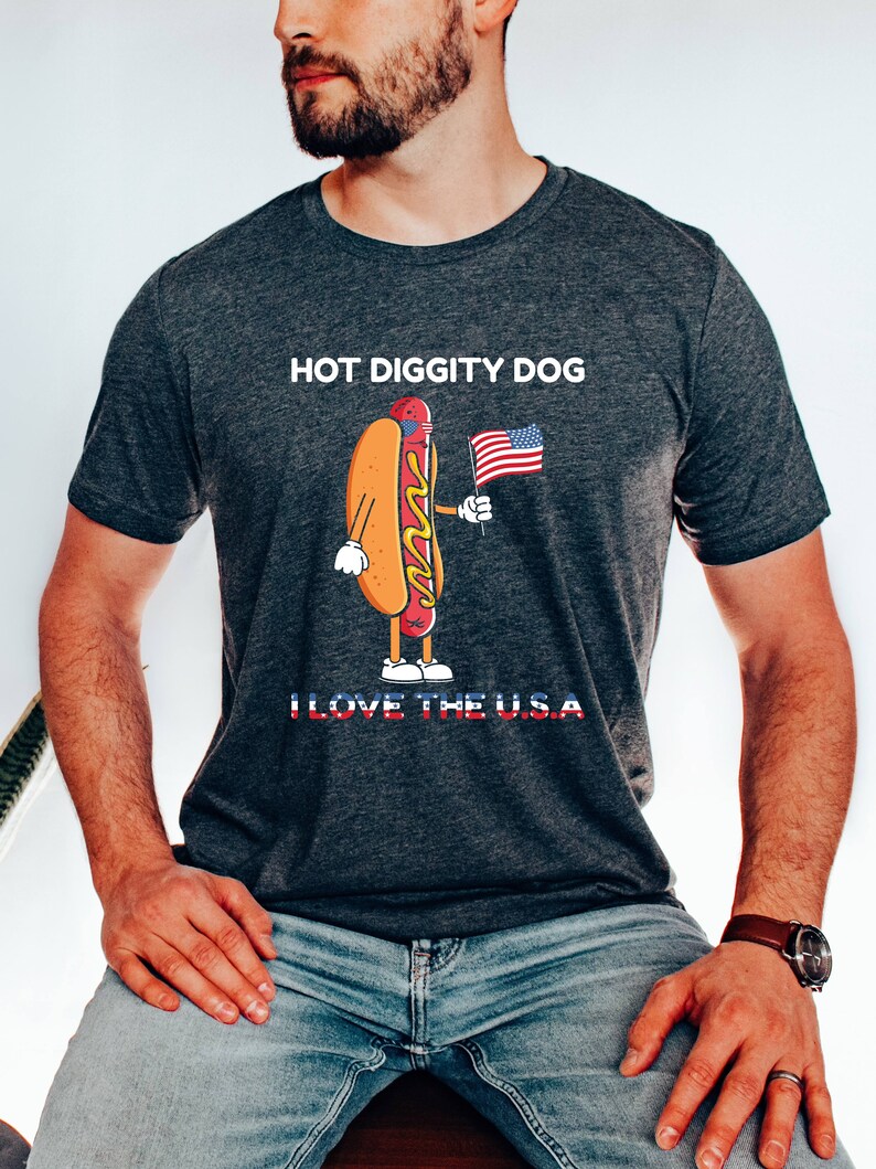 Hot Dog Shirt Patriotic Hot Dog Tee 4th of July BBQ Shirt Etsy