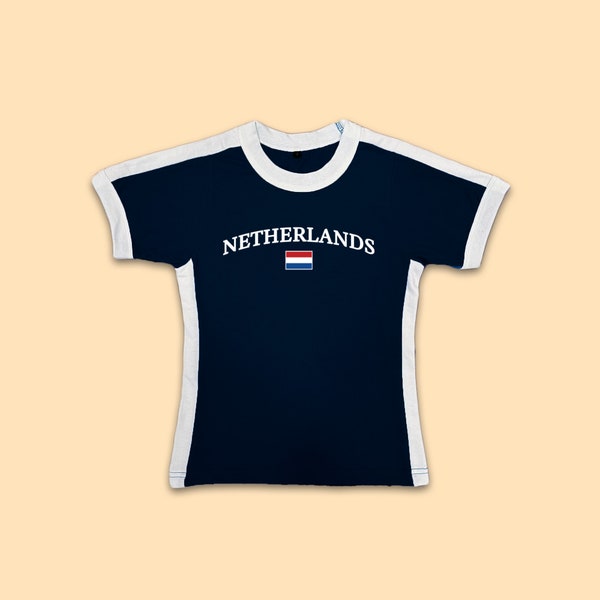 Netherlands Womens Blokette Y2K Baby Tee Jersey Shirt