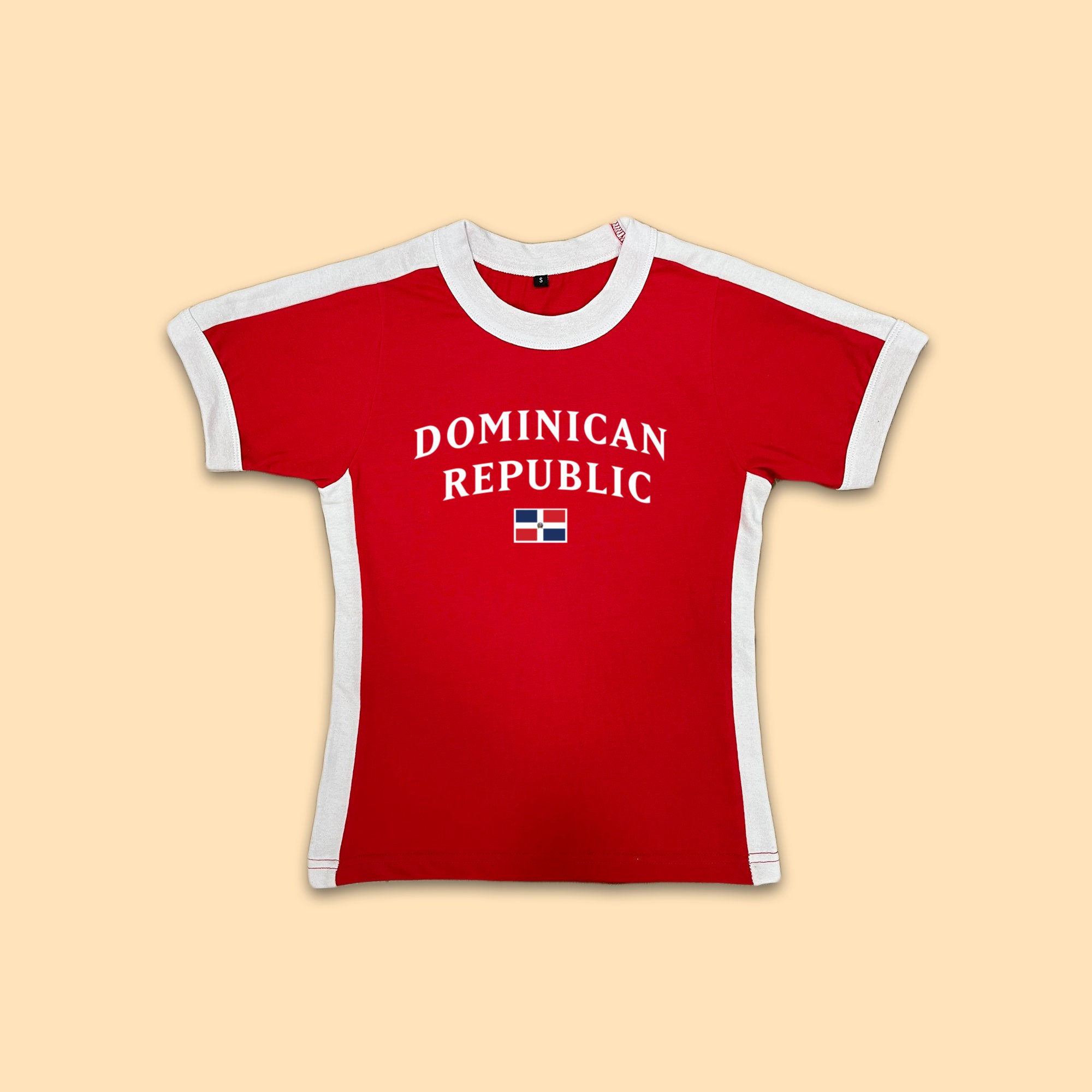 Dominican Republic Womens Blokette Y2K Baby Tee Jersey Shirt -  UK