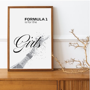 Formula 1 is for the girls, Formula 1, Wall art, Wall decor, For the girls, art print, poster, car poster, F1 art 4x5, 2x3, 3x4, 5x7, 11x14