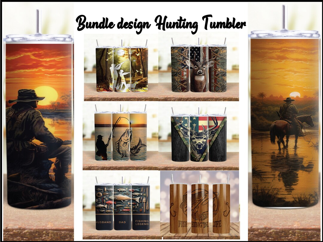 Bundle Hunting, Birds Hunting,and Fishing Tumbler Designs 20oz Skinny