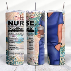 Blue Nurse Skinny Tumbler Sublimation 20 oz - Conception d'emballage d'infirmière pour gobelet droit et conique, Nurse Life png 20oz tumbler design download