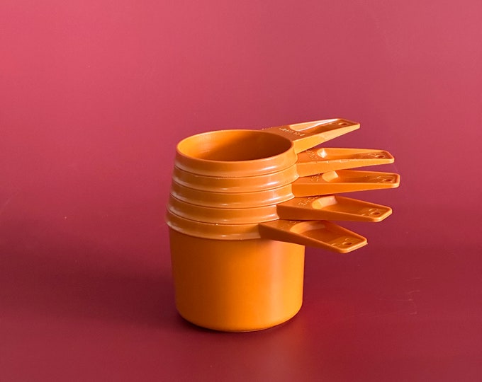 Vintage Tupperware Measuring Cup Set , Orange 5 Pc Set - Etsy