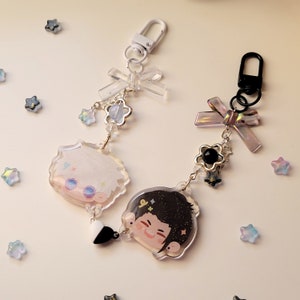 JJK - Geto & Gojo BFF Magnetic Glitter Epoxy Acrylic Charm Keychains | Jujutsu Kaisen