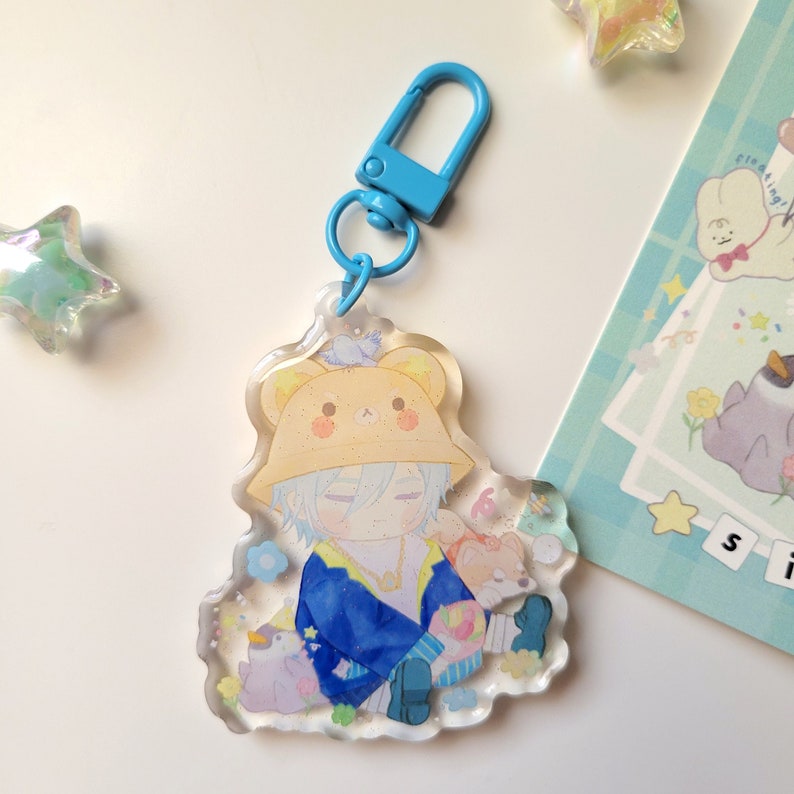 twisted wonderland silver keychain charm
