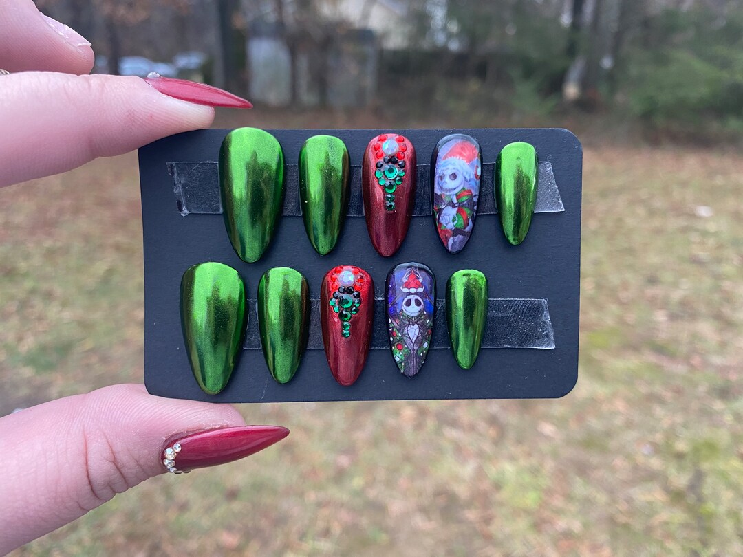3. Nightmare Before Christmas Nails - wide 10
