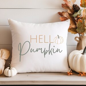 Hello Pumpkin Pillow |  Fall Decor Pillow Cover | Halloween Pillow Cover | Farmhouse Pillow | Farmhouse Decor | Double Sided Print